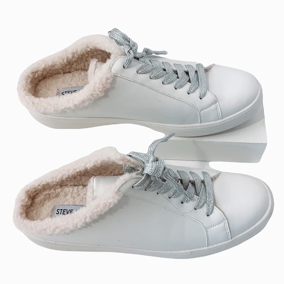 Steve Madden Alka fleece sneakers white Sherpa 9 - Picture 2 of 16